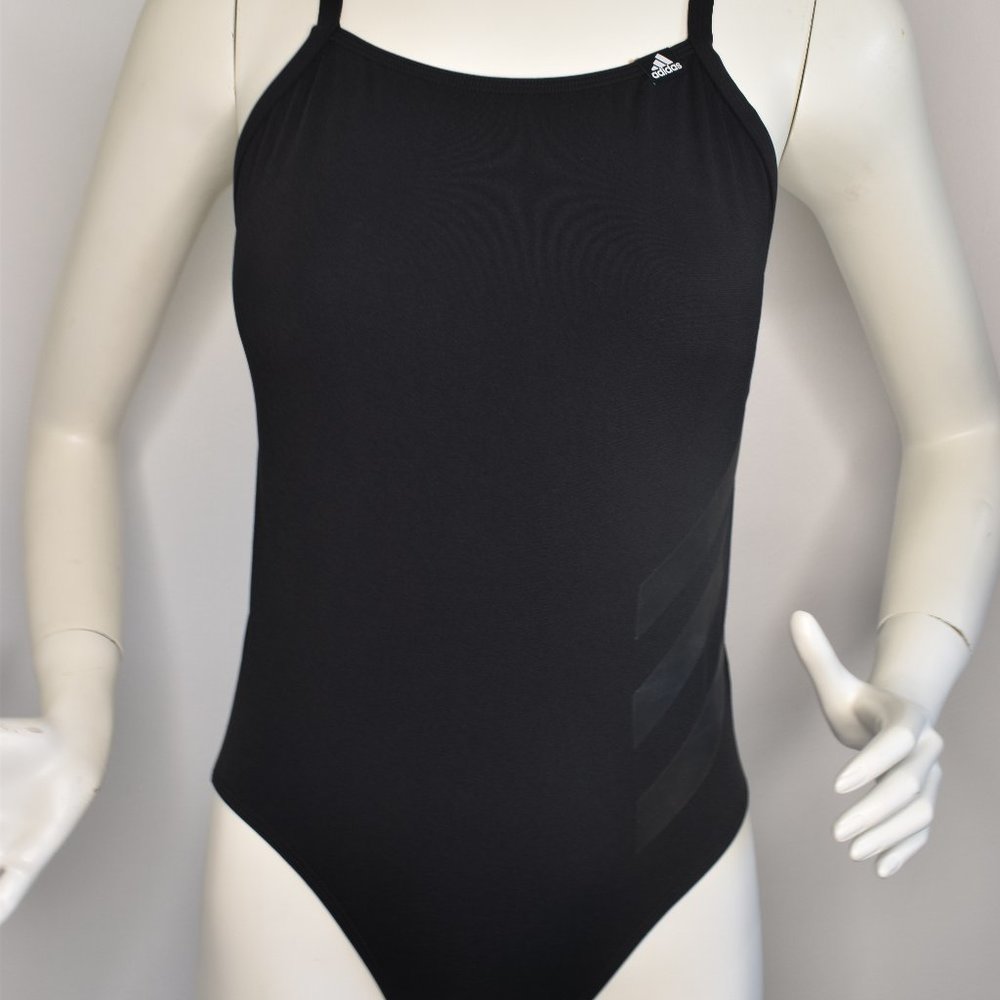 Adidas Women's New Solid Black One Piece Swimsuit